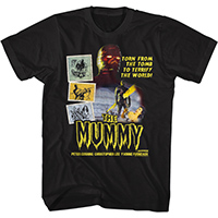 Hammer House Of Horror- Mummy (Torn From The Tomb) on a black ringspun cotton shirt