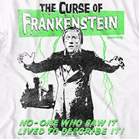 Hammer House Of Horror- The Curse Of Frankenstein on a white ringspun cotton shirt