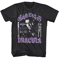 Hammer House Of Horror- Dracula (Japanese Design) on a heather black ringspun cotton shirt