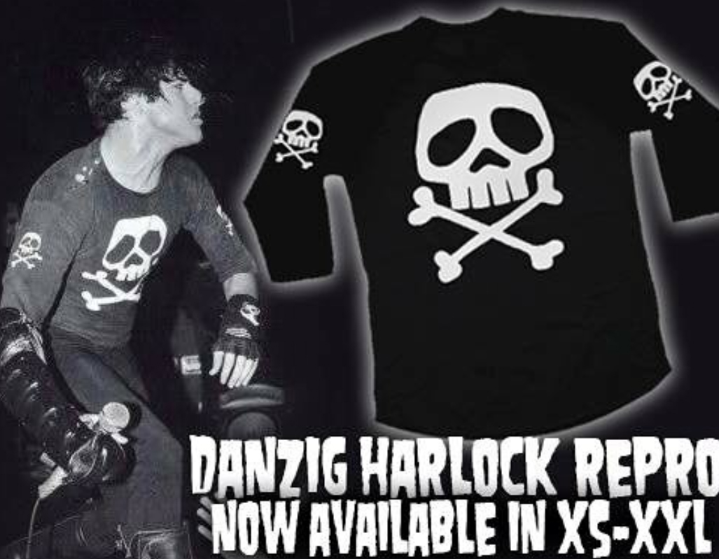 Regular Fit 1979 Captain Harlock Danzig Repro 3/4 Length Sleeve Shirt by Western Evil 