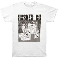 Husker Du- Amusement on a white ringspun cotton shirt (Sale price! XXXL Only)