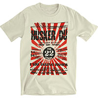 Husker Du- Eugene Flyer on a white ringspun cotton shirt