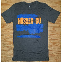 Husker Du- New Day Rising (Orange Logo) on a grey ringspun cotton shirt