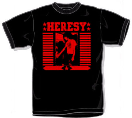 Heresy- Concrete Split on a black YOUTH SIZED shirt (Sale price!)