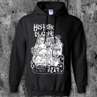 His Hero Is Gone- Skin Feast on a black hooded sweatshirt