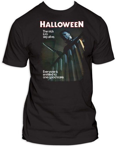 Halloween- The Trick Is To Stay Alive (Michael At Stairs) on a black shirt (Sale price!)