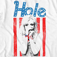 Hole- Flag on a white ringspun cotton shirt