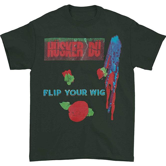 Husker Du- Flip Your Wig on an olive shirt