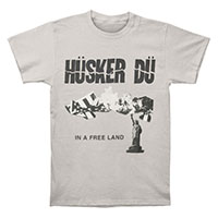 Husker Du- In A Free Land on a grey ringspun cotton shirt