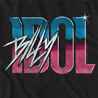 Billy Idol- Logo on a black ringspun cotton shirt