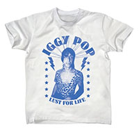 Iggy Pop- Lust For Life on a white ringspun cotton shirt