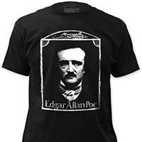 Edgar Allan Poe- Face on a black ringspun cotton shirt