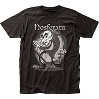 Nosferatu- Rubberhose Art on a black ringspun cotton shirt