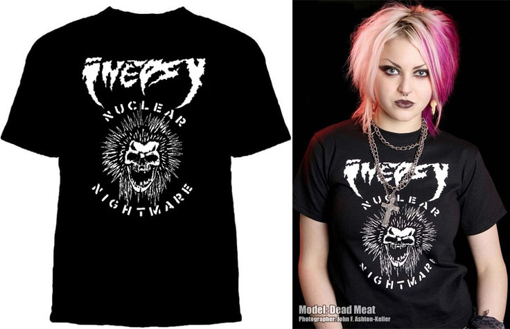 Inepsy- Nuclear Nightmare on a black YOUTH sized shirt