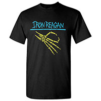 Iron Reagan- Skeleton Hand on front, IR on back on a black shirt