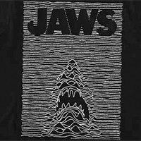 Jaws- Jaw Division on a black ringspun cotton shirt