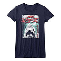 Jaws- Japanese Poster on a navy girls shirt