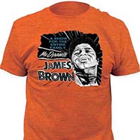 James Brown- Mr. Dynamite on a heather orange ringspun cotton shirt (Sale price!)