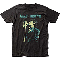 James Brown- Singing on a black ringspun cotton shirt (Sale price!)