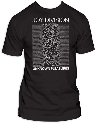 Joy Division- Unknown Pleasures on a black shirt