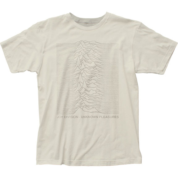 Joy Division- Unknown Pleasures (Light Grey Ink) on a vintage white ringspun cotton shirt