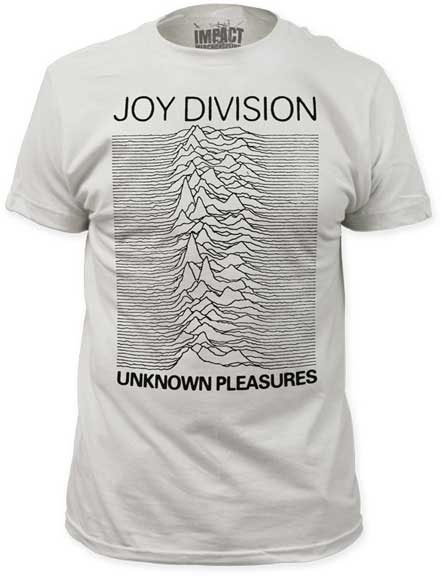 Joy Division- Unknown Pleasures (Black Ink) on a white ringspun cotton shirt