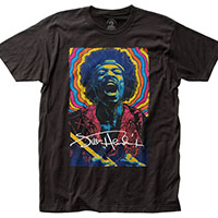 Jimi Hendrix- Rainbow Drawing on a black ringspun cotton shirt (Sale price!)