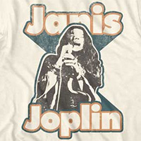 Janis Joplin- Singing on a natural ringspun cotton shirt