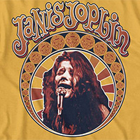 Janis Joplin- Singing on a ginger ringspun cotton shirt