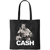 Johnny Cash- Finger on a black tote bag