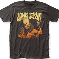 Janis Joplin- Live on a charcoal ringspun cotton shirt (Sale price!)