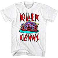 Killer Klowns From Outer Space- Crazy House on a white ringspun cotton shirt