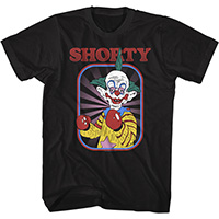 Killer Klowns From Outer Space- Shorty on a black ringspun cotton shirt