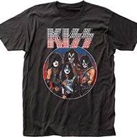 Kiss- Vintage Band Pic on a charcoal ringspun cotton shirt