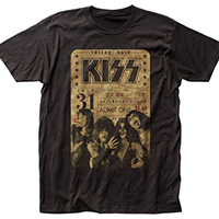 Kiss- Band & Concert Ticket on a black ringspun cotton shirt