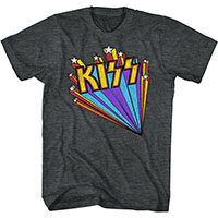 Kiss- Stars Logo on a heather black shirt