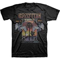 Led Zeppelin- Inglewood 1977 on a black ringspun cotton shirt