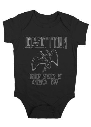 Led Zeppelin- United States Of America 1977 on a black onesie