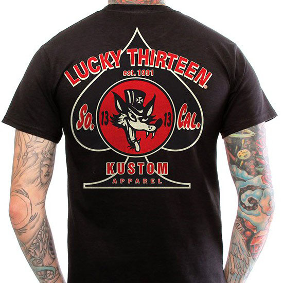 Wolfy on a black shirt by Lucky 13 Clothing - SALE
