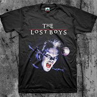 Lost Boys- David on a black ringspun cotton shirt (Sale price!)