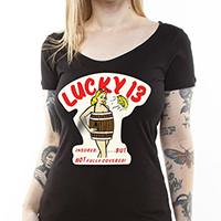 Insured Girls Scoop Neck shirt by Lucky 13 - SALE XL only