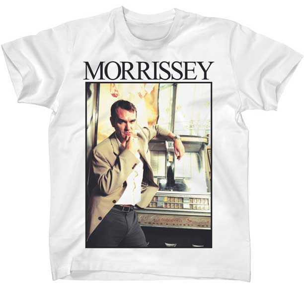 Morrissey- Jukebox Pic on a white ringspun cotton shirt