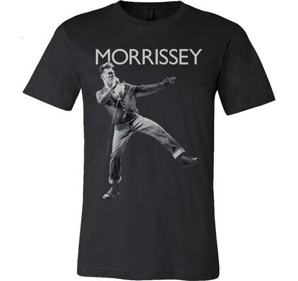 Morrissey- Kick (Live Pic) on a black ringspun cotton shirt