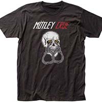 Motley Crue- Skull & Handcuffs on a black ringspun cotton shirt (Sale price!)