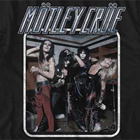 Motley Crue- Uncrued Band Pic on a black ringspun cotton shirt