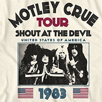 Motley Crue- Shout At The Devil USA 1983 Tour on a natural ringspun cotton shirt