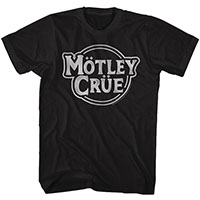Motley Crue- Circle Logo on a black ringspun cotton shirt