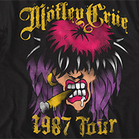 Motley Crue- 1987 Tour on a black ringspun cotton shirt
