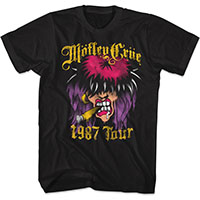 Motley Crue- 1987 Tour on a black ringspun cotton shirt