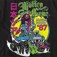 Motley Crue- Japan Tour '87 on a black ringspun cotton shirt